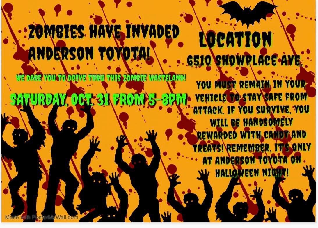 Anderson Toyota Zombie Invasion Drive Through Trick or Treat event